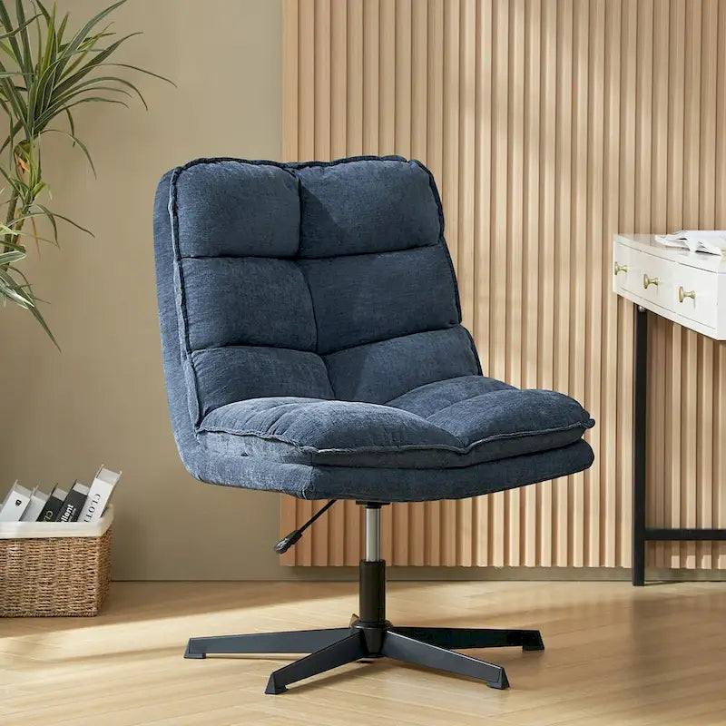 Silla de oficina giratoria sin brazos, con tapizado capitoné y altura ajustable